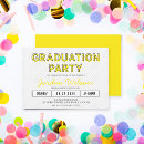 Search for yellow graduation invitations Stripes