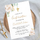 Search for white flowers confirmation invitations Elegant