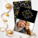 Search for vintage art deco christmas cards Black and gold