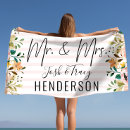 Search for mr and mrs beach towels Just married