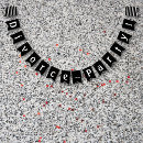 Search for funny bunting flags Black and white