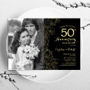 Search for gold and black 50th anniversary invitations Elegant