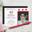 Search for red black and white birthday invitations Glam