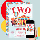 Search for circus 2nd birthday invitations Vintage