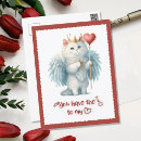 Search for my cat is my valentine postcards Red
