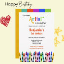 Search for crayon birthday invitations Girl