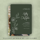Search for green foliage wedding invitations Minimalist