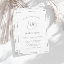 Search for white wedding invitations Initials