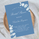 Search for dusty blue bridal shower invitations Botanical