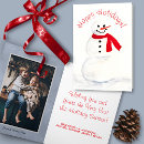 Search for snowman photo cards Red and white