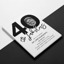 Search for for him 40th birthday invitations Black and white