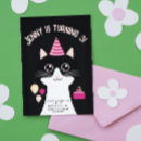 Search for black cat birthday invitations Pink