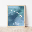 Search for hawaii map posters Blue