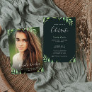 Search for leaves graduation invitations Watercolor floral
