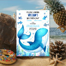 Search for shark 1st birthday invitations Pool party