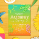 Search for neon pool party invitations Glow in the dark