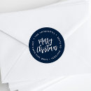 Search for navy and white return address labels Handwritten