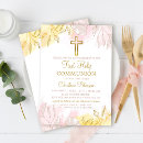 Search for pink and gold first communion invitations Girl
