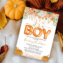 Search for glitter baby boy shower invitations Pumpkin