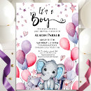 Search for watercolor balloons invitations Elephant