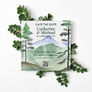 Search for mountain wedding save the dates Emerald green