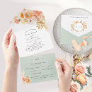 Search for peach and mint green wedding invitations Watercolor floral