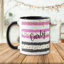 Search for pink and black striped mugs Girly