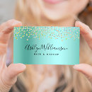 Search for blue metal business cards Hair stylist
