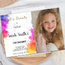 Search for paint birthday invitations Girl