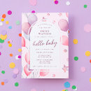 Search for pink and purple baby shower invitations For her