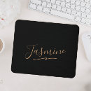 Search for black and gold mousepads Elegant script calligraphy