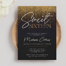 Search for gold sweet 16 invitations Typography