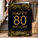 Search for black and gold 80th birthday cards Modern