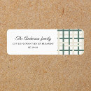 Search for gingham return address labels Merry christmas
