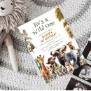 Search for wild one safari birthday invitations Cute jungle animals