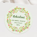 Search for floral round return address labels Wreath