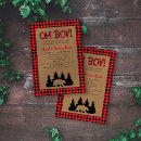 Search for wood baby boy shower invitations Buffalo plaid
