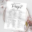 Search for whats in your purse bridal shower games Black and white
