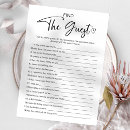Search for find the guest bridal shower games Black and white