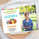 Search for all white birthday invitations Sports