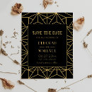 Search for art nouveau save the dates Black and gold
