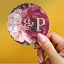 Search for pink floral monogram stickers Blush