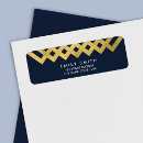Search for blue and gold wedding return address labels Chic
