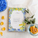 Search for italian lemons invitations Blue and yellow