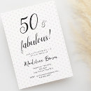Search for pink and black 50th birthday invitations Feminine