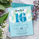 Search for aqua sweet 16 invitations Budget