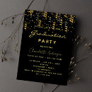 Search for streamers in invitations Black and gold