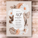 Search for boho 40th birthday invitations Rustic