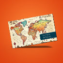 Search for old map business cards Vintage