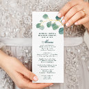Search for greenery wedding menus Eucalyptus